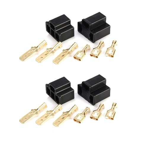 4x H4 Ersatz-Scheinwerferstecker, Birne Reparatur Halter Stecker 3-Pin-Stecker und -Fassungen für Glühlampen, Kabel, Autozubehör