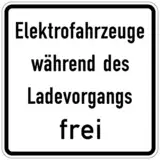 Aufkleber Verkehr Zusatzzeichen Elektrofahrzeuge während des Ladevorgangs frei StVO Hinweis Schild Folie selbstklebend | Größe wählbar Made in Germany, Größe: 10,5x10,5 cm