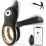 Penisring Sex spielzeug für Paare extrem sex, Penis Ring Erotik Sex Spielzeug für die Männer, Cockring Erotisches Sexspielzeug für Klitoris, 10 Vibrationsmodi Dual Penisringe Massagegerät