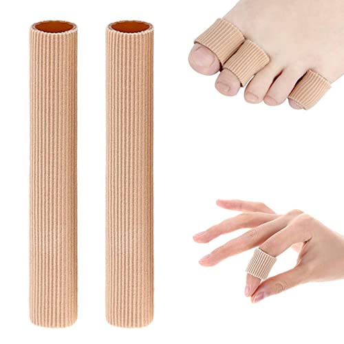 2 Stück Schneidbar Silikon Zehenschutz Toe Cushion Tube Schlauchbandage Soft Gel Fingerschutz Zehenkappen Pad für Corns Remover, Callus Kissen, Bunion Behandlung, Schwielen (Für Mittlere Zehen -15CM)