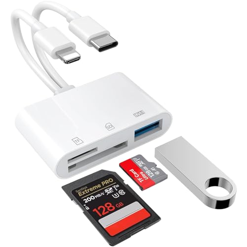 SD-Kartenleser für iPhone/iPad, USB C auf Micro SD TF Speicherkartenleser, USB-C-Anschluss auf SD/TF-Kartenleser-Adapter, Speicherkartenleser für iPhone 15/Pro Max/Pro/Plus/iPad Pro/MacBook Pro/Air