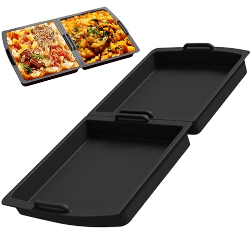 2 Stück Backschalenteiler Kompatibel für Tefal OptiGrill XL, Elite XL, Plus + XL, Elite Plus XL, Backschaleneinsatz aus Silikon, Backform für Braten Backen Grillen Backschale Zubehör Backform