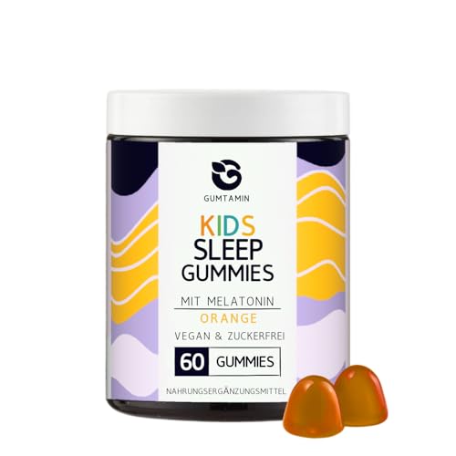 Gumtamin Sleep Kinder Melatonin Gummies - 60 Melatonin Gummibärchen zuckerfrei - vegane Melatonin Gummies speziell für Kinder entwickelt (60 Stück)