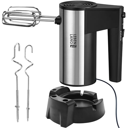 LEBENLANG Handmixer Handrührgerät - 5 Stufen & Turbo Inkl. Standhalterung I Hand Mixer Handrührer Rührgerät Rührmaschine Küche I Mikser electric Handrührgeräte Küchengeräte Handmixe Mixer Küche