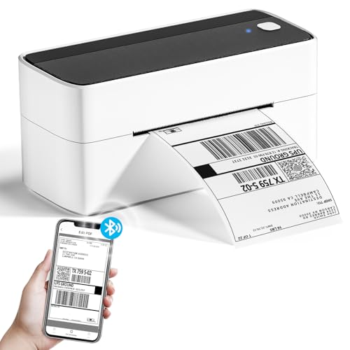 Phomemo Bluetooth Etikettendrucker, DHL Thermodrucker 4x6 Ettikettendrucķer, Bluetooth Etikettiergerät Label Printer für Barcode, Amazon, Etsy, Shopify, Royal Mail, DHL, FedEx, UPS etc