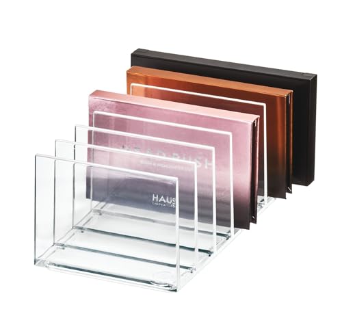 iDesign Make-up Organizer, Make-up Paletten Organizer mit 7 Fächern aus der Signature Series by Sarah Tanno, Kosmetik Aufbewahrung aus Kunststoff für Schmink-Paletten, Transparent