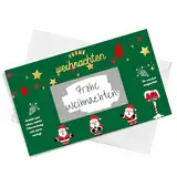 akaca Weihnachts-Rubbellos-Gutschein-Geschenkset - Weihnachtsmann-Design (Grün)