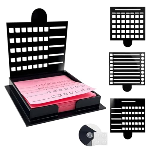 Haftnotizenhalter, Sticky Note Halter für Schreibtisch, Stationery Sticky Note Holder, wiederverwendbares tragbares Schreibtisch Organizer mit 5 Vorlagen für die Lehrerlehrerschule für Büroorganisatio