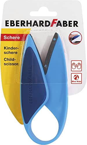 Eberhard Faber 579951 - Kinderschere für Links- und Rechtshänder, Mini Kids, Schere blau