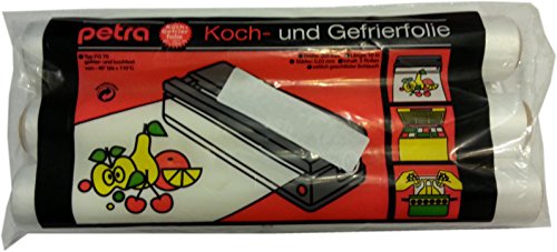 Generisch Koch- und Gefrierfolie Typ FO 70, 3 Rollen, 0,03mm, 1000cm x 30cm, Gefrier- und Kochfest von -40°C bis +110°C, Lebensmittelecht, Geschmackssicher, Aromadicht, Reißfest, Beschreibbar