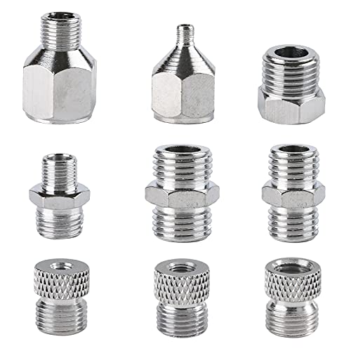 SAGUD 9-teiliges Airbrush-Adapter-Set, Airbrush-Anschluss-Set, Airbrush-Zubehör für Mini-Luftkompressor und Luftschlauch-Zubehör