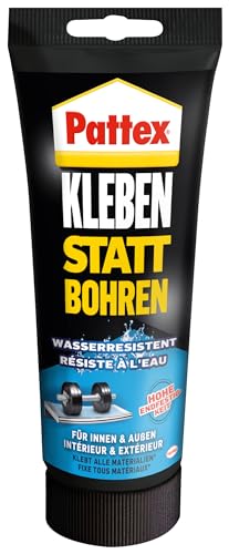 Pattex Montagekleber Kleben statt Bohren Wasserresistent, Kraftkleber für innen & außen, universell einsetzbarer Baukleber, Kleber mit hoher Festigkeit, 1 x 340g