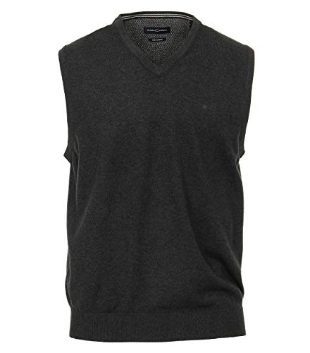 CASAMODA Herren Pullunder Unifarben 004460 Gerade Schnittführung, Grauschwarz - Uni, 4XL