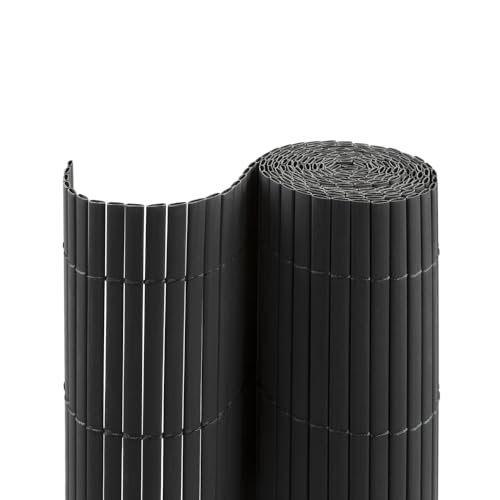 jarolift PVC Sichtschutzmatte Sichtschutzzaun, Balkon Sichtschutz Zaun für Garten Terrasse, Balkonverkleidung Privatsphäre Windschutz Wetterfest UV-beständig ohne Bohren, 140 x 400 cm, Anthrazit