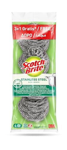 Scotch-Brite Edelstahl-Spirale, 4 Stück pro Packung