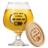 PRSTENLY Geschenke für Männer, Bierkrug Glas+Bambus Untersetzer Geburtstagsgeschenk für Männer, Geschenk für Papa Opa Kollegen Freund zum Geburtstag Vatertag Weihnachten Ostern, 17 Oz