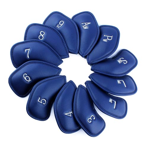 Mocoocouture 12Pcs PU Leder Golfplätze Eisen Club Head Covers Keile Eisen Club Schutzhülle Headcover Putter Protector Golfplätze Liefert