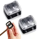 QEDBOJE 2 Stück Universal Makeup Sharpener, Kosmetikspitzer, Anspitzer für Kajalstifte, Augenbrauenstift, Lippenkonturenstift, Eyeliner, Präzisionsklingen, Handlich für Unterwegs