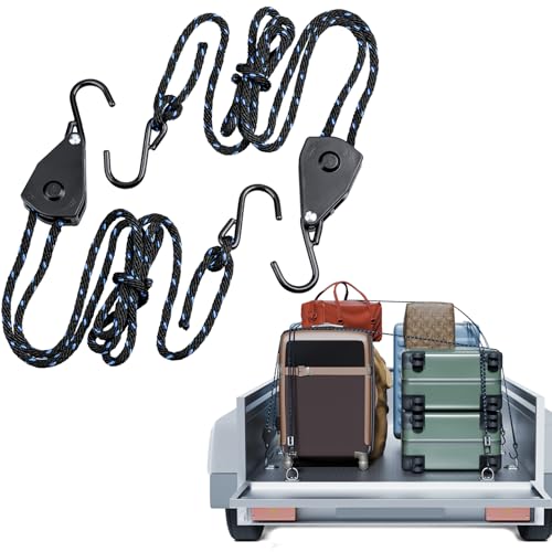2X Flaschenzug Set 3/8" Seilspanner Heavy-Duty mit 2X 2,3m Seil 113 KG Belastbarkeit Perfekt für Outdoor Camping Planen Markisen & Werkstatt
