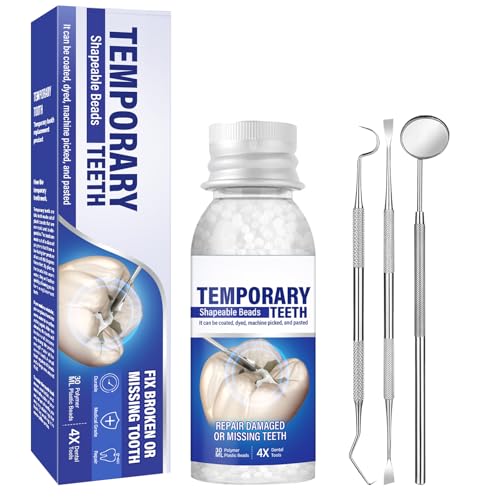 ZahnfüLlung-Kits & Zahnzement, Provisorische ZahnfüLlung, FüR Abgebrochene ZäHne, GroßE LüCken, Zahnkleber Zahnreparaturset, 4 * Dental Tool, 30 Ml Zahnzement