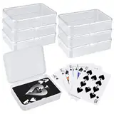 7 Stück Spielkarten Box, Transparent Kartenbox Spielkarten, Leere Spielkarten Etui, Kunststoff Karten Aufbewahrungsbox, Kartenbox mit Deckel für Kartenspiel, Bankkarten, Visitenkarte, Perlen, Würfel