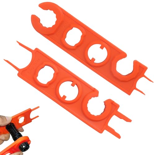 Upgrade 2 Stück Schlüssel Solar Schraubenschlüssel Werkzeug,MC4 Solarstecker Montage Werkzeug,Spanner Wrench Steckverbindungschlüssel Set, Steckbarer Entriegelungswerkzeug für Steckverbinder-Orange