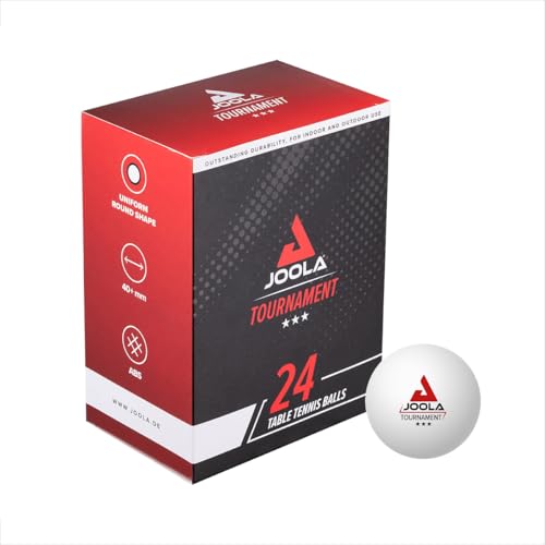 JOOLA Tischtennisbälle Tournament Selektierte 40+mm Durchmesser, 3-Stern Premium Tischtennis Bälle Indoor und Outdoor Kompatibel, Weiß, 24 Stück