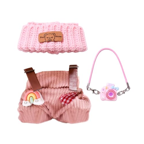 Mrltau Stylische Puppenkleidung Für Vinyl Plush Toy Puppe Für Vinyl Plush Toy Doll, Handgefertigte Häkel Miniatur Zubehör Set Für Vinyl Plush Toy Kleidung Zubehör, Puppenzubehör Geschenke