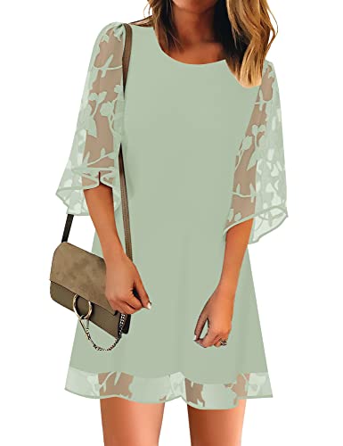 Roskiky Umstandsmode Kleid Schöne Kleider Sommerkleid Damen Lang Kleid Grün Damen Kleider In Übergrößen Für Frauen Mintgrün XL