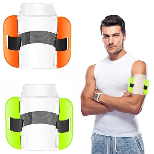 2 Stück Armband Ausweishalter, Armbinde Abzeichen Halter, Armband-ID-Kartenhalter, Arm-Kartenhalter, Arm-ID-Kartenhalter, Arm Abzeichenhalter, für Nothelfer, Sicherheitspersonal, Türsteher