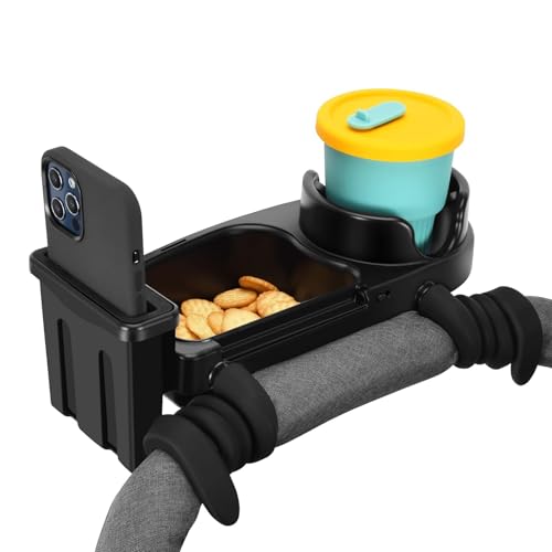 auvstar Kinderwagen Snack Tablett,3-in-1 Snack Tablett für Kinderwagen, Snacktablett Kinderwagen buggys Zubehör,Kompatibel für Alle Baby Wagen,Outdoor Friendly Leicht Reinigung