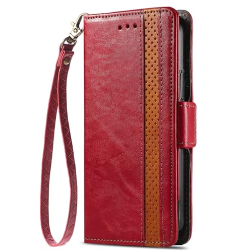 Miagon PU Leder Flip Handyhülle für Xiaomi Redmi Note 13 Pro 5G,Tasche Cover Brieftasche Etui RFID Schutzhülle Trageschlaufe Klapphülle Magnetische Standfunktion Kartenfächern