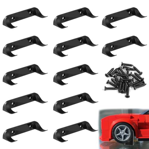 HAMKU 12 Stück Auto-Display-Wandhalterung, leg0 auto wandhalterung,Stabil Spielzeugautohalter Vertikal Modellautoständer Regal Kompatibel mit Leg0 Speed Champion für Autosammlung Autoliebhaber
