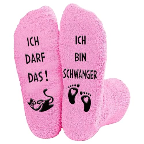Schwangerschaft Geschenk,Geschenke für Schwangere,Geschenk für Schwangere Freundin,Geschenke für Werdende Mütter,Geschenkssocken,Warm Halten Geschenk für schwangere Frauen und Freundinnen(Rosa)