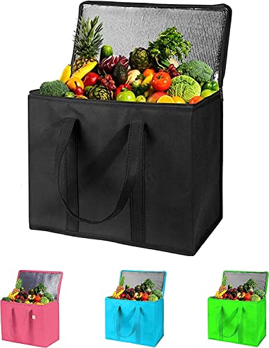 26L große Kühltasche Kühltasche und Kühlbox, isolierte Lebensmittel-Liefertasche für Uber Essen, Thermotasche für heiße und Gefrorene Lebensmittel, Picknick und Lebensmittellieferung,