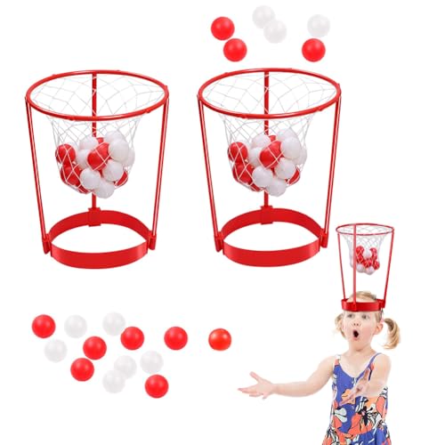 Basketball Spiele, 2 Set Head Basketballkorb Spielzeug für Kinder und Erwachsene-Basketballspiele Partyspiele Basketball-Spielzeug Schießspiel Mini Plastik Erwachsener Kind Partybedarf