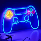 NELUX Gaming Controller - Neon LED Gaming Room Deko Schild, Neon Gamer Sign Wand Schlafzimmer, LED Gaming Lampe Setup Licht Zimmer Light, Neonschild Wall Schilder Wanddeko. USB-Verbindung mit Dimmer