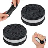 2 Stück Oreo Squishy Oreo Stressabbau Taba Squishy XXL Keks Fufu Squishy Squeeze Taba Squishy Oreo Mit Anti Stress BäLle Set Squishies Quetschspielzeug Stimming Toys Relief für Antistress Spielzeug