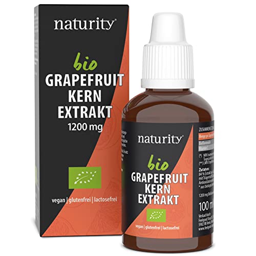 NATURITY Bio Grapefruitkernextrakt, 1200 mg Bioflavonoide/100 ml, zertifizierte Bio-Qualität, vegan und in Deutschland hergestellt, leicht und sauber anzuwenden