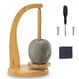 EVDZNA Wollabwickler, Wollhaspel Rotierender Yarn, Rotierender Magnetischer Garnständer Aus Holz, Yarn Winder Garnrollenhalter, für Häkel und Strickzubehör Geschenke (Holzfarbe)