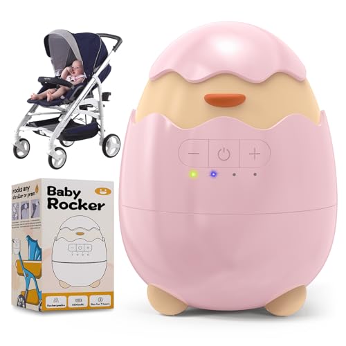 Robofun Kinderwagenschaukler - 2025 Das Original-Schlafhilfe für Babys, 5 Einstellbare Schaukelintensitäten, USB-C Aufladbar, Tragbare Schaukelfunktion für Den Kinderwagen Beweger Elektrisch, Rosa
