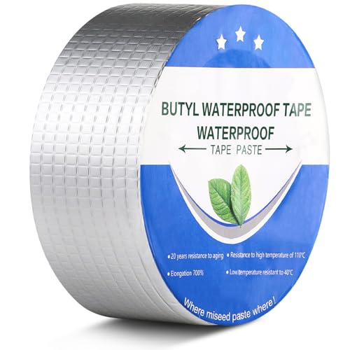 VZXZXE Wasserdichtes Klebeband, Butylband Wasserdicht, Dichtband Wasserleitung, Dichtungsband Selbstklebend Wasserdicht, Reparaturband für Oberflächenrisse, Abflüsse, Rohrbrüche