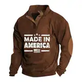 Angebote des Tages Heute Pullover Herren Sweatshirt Jacke 2024 Winter Thermohemd Rollkragenpullover Langarmshirts Sweater Bequem Oberteile Lässig Pulli Herren T Shirt(#A Brown,L)