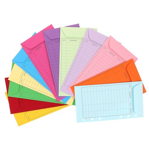 DIYEAH 12 Stück Buntes Umschlagset Bargeldordner Geld Budget Binder Planer Budget-geldbinder Geldumschläge Für Bargeld Bindemittel Geldumschlag Binder Haushaltsbuch Papier