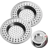 2 Stück Abflusssieb Edelstahl, Abfluss Sieb, Spüle Filter Sieb, Haarsieb Dusche, Waschbecken Sieb, Spülbeckensieb, Abflusssieb Siebe für Dusche,Badewanne, Küche,2.95 "/ 7.5 cm