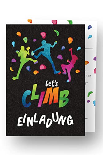 Friendly Fox Einladung Klettern, 12 Bouldern Einladungskarten Geburtstag, Boulder Party Kindergeburtstag Einladungskarten