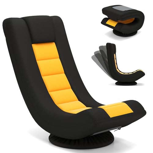 COSTWAY Bodenstuhl 360° drehbar, klappbares Bondensofa mit Verstellbarer Rückenlehne, Bodensessel, Relaxsessel zum Fernsehen, Lesen, Gaming