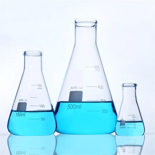 Glasflaschen-Set, 2 teile/paket Verdickt Glas Erlenmeyerkolben Labor Borosilikat Erlenmeyerkolben Labor Ausrüstung(100mL)