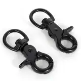 2 Stück Edelstahl Karabinerhaken mit Drehgelenk, Karabiner für Hundeleine Wirbelkarabiner, Hunde Karabiner Robusten Wirbel Schnappkarabiner für Hundehalsband Schlüsselbänder