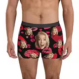 Eauptffy Personalisierte Unterhose Für Männer Mit Foto Gesicht Benutzerdefinierte Boxershorts Lustige Retroshorts Für Herren Valentinstag Weihnachten Geburtstag Geschenk Anpassen Boxer Briefs